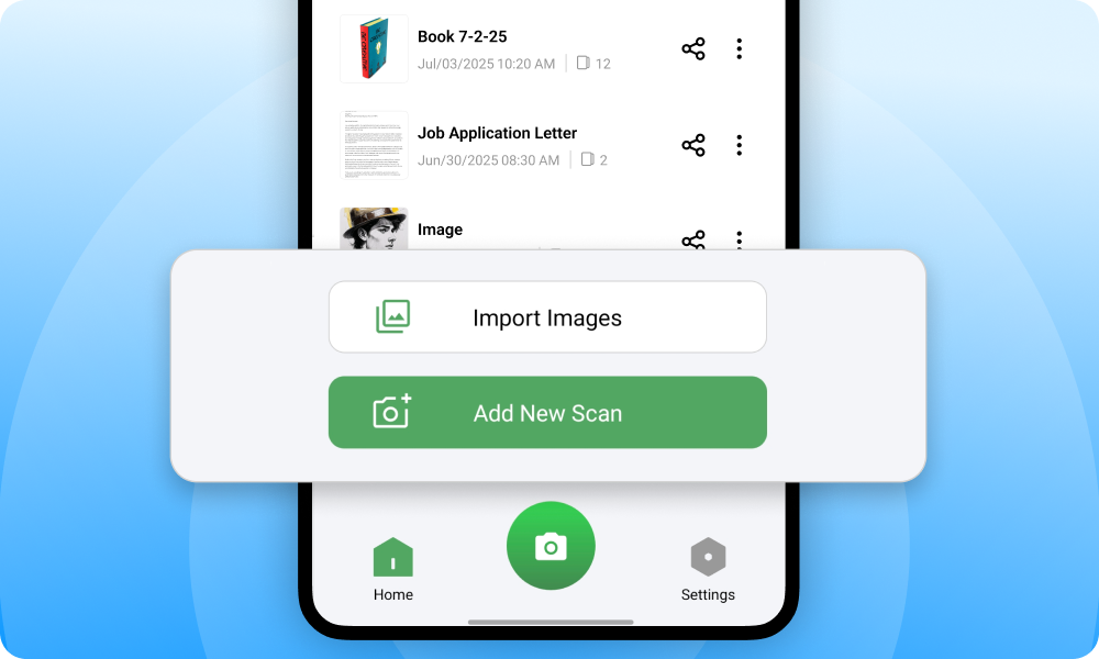 Create Scans from Images or Camera